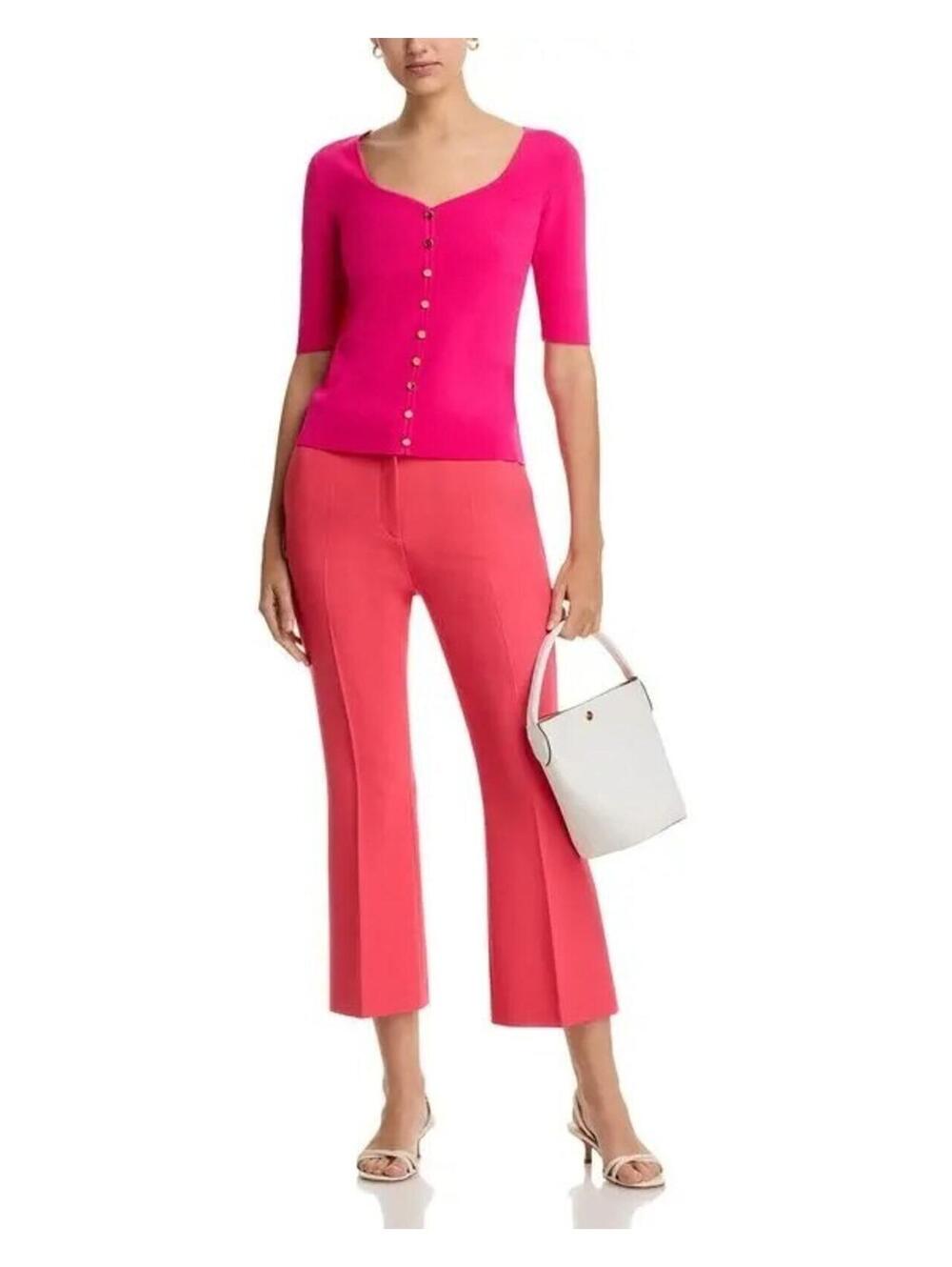 175$ Elie Tahari Jessica Sweetheart Sweater Women's Size M Luxury Pink - Picture 3 of 4